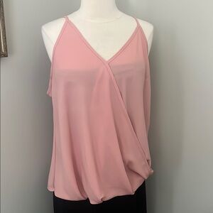 Pink Asymmetrical Wrap Camisole